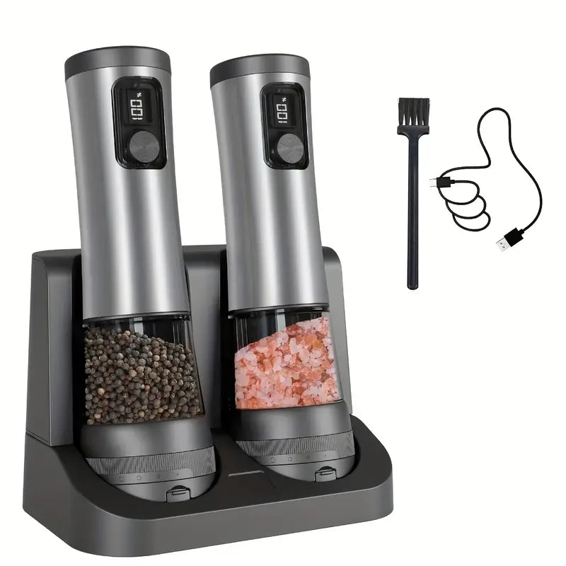 Electric Salt and Pepper Grinder Set