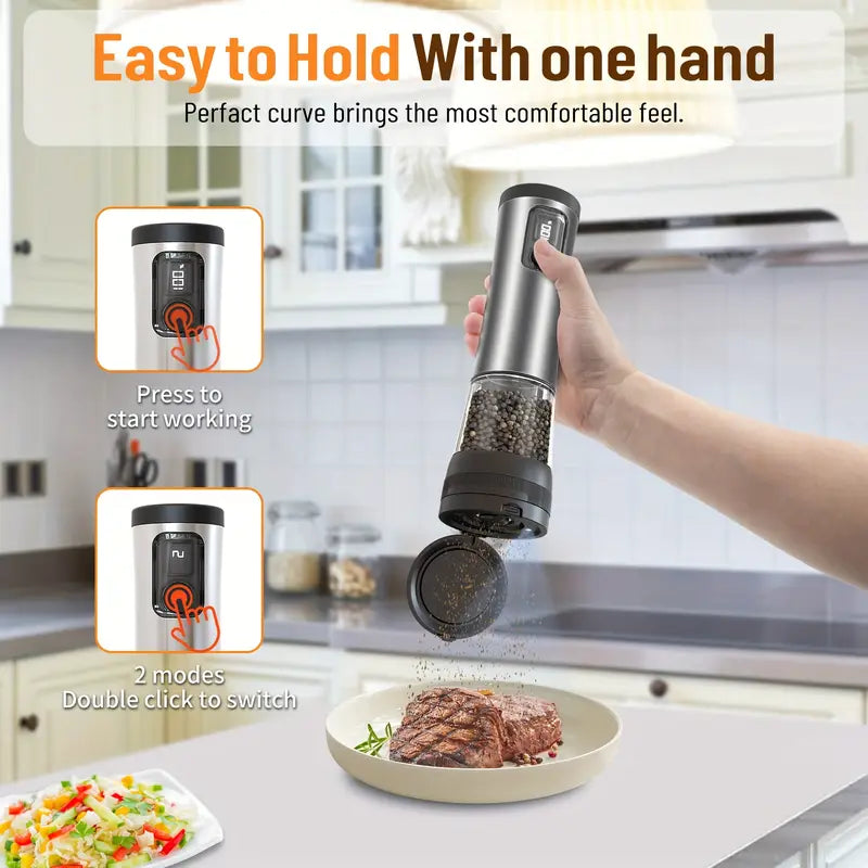 Electric Salt and Pepper Grinder Set