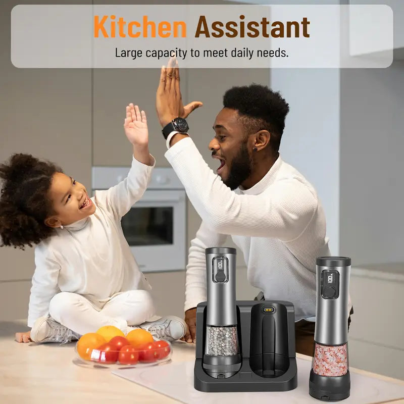 Electric Salt and Pepper Grinder Set