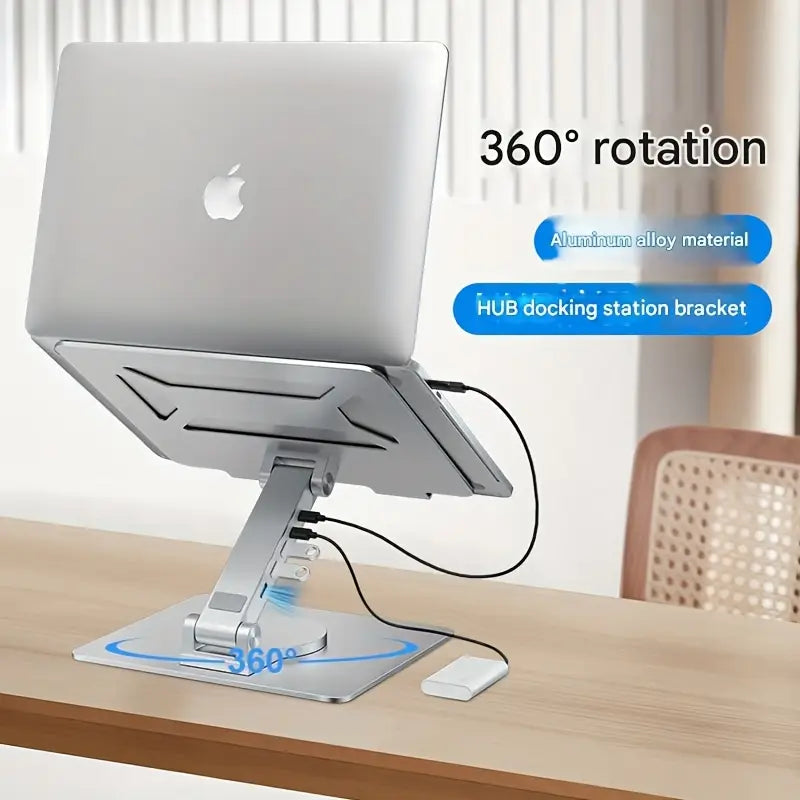 1pc Adjustable Laptop Stand with 360° Rotating Base