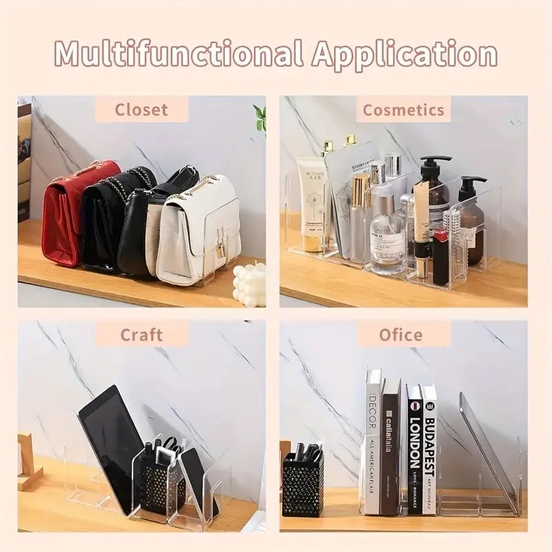 4pcs Clear Acrylic Bag Storage Dividers
