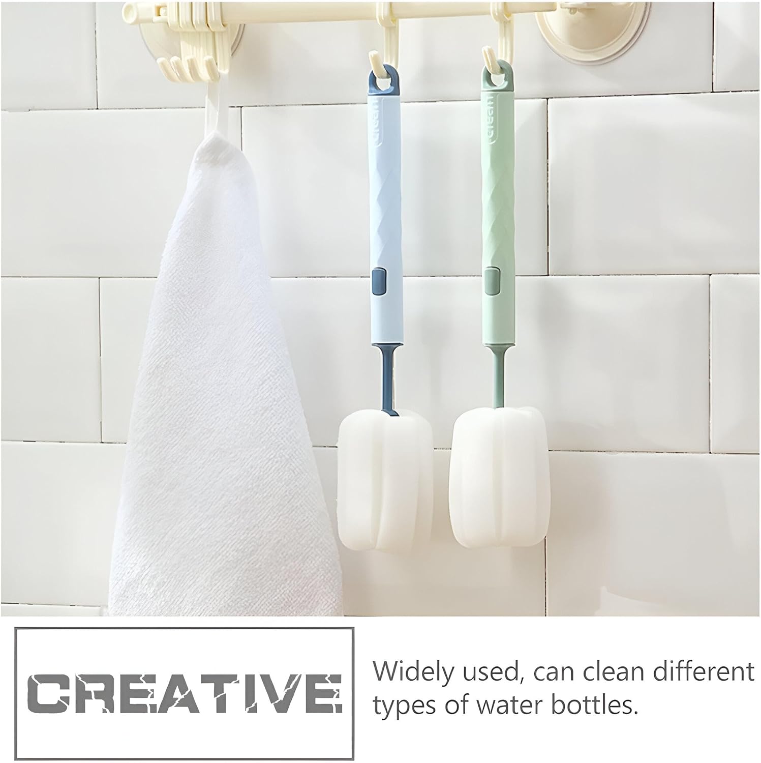 Multi-purpose bottle cleaning brush for cleaning baby bottles and water bottles, detachable brush for easy care (4 pieces)