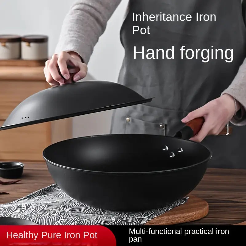 Japanese-Style Iron Wok Non-Stick Pan Induction Cooker