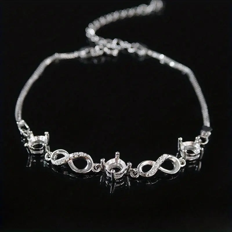 1pc 5mm*3 Round Cut 925 Silver Material Simple Jewelry