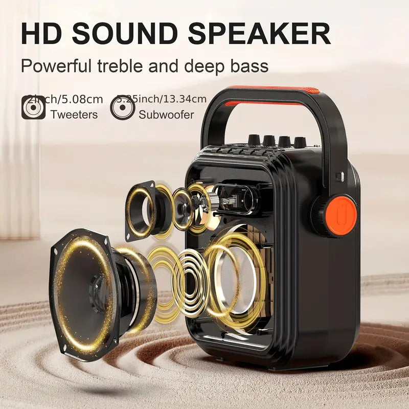 JYX 2023 Karaoke Speaker System with 2-in-1 Wireless Microphones