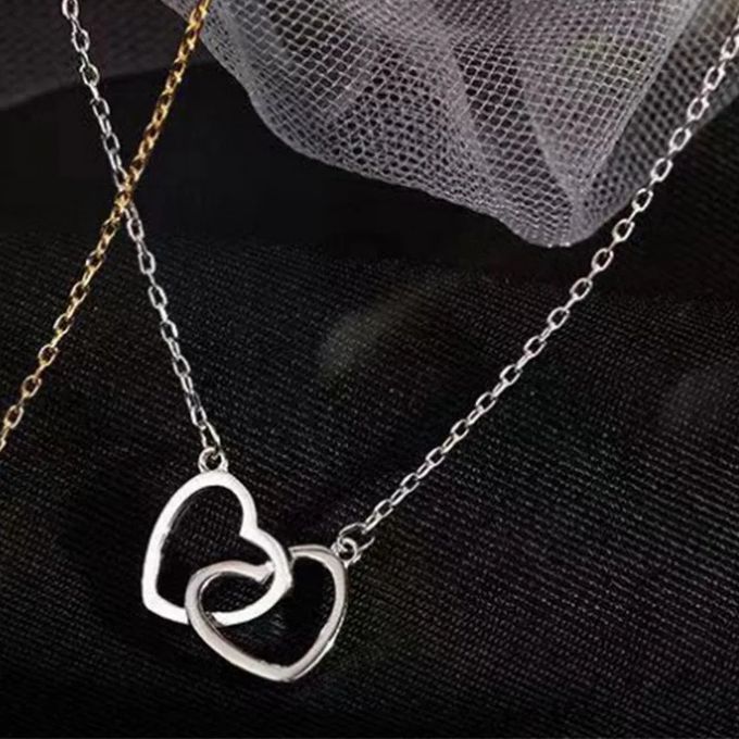 Double Heart Pendant Necklace