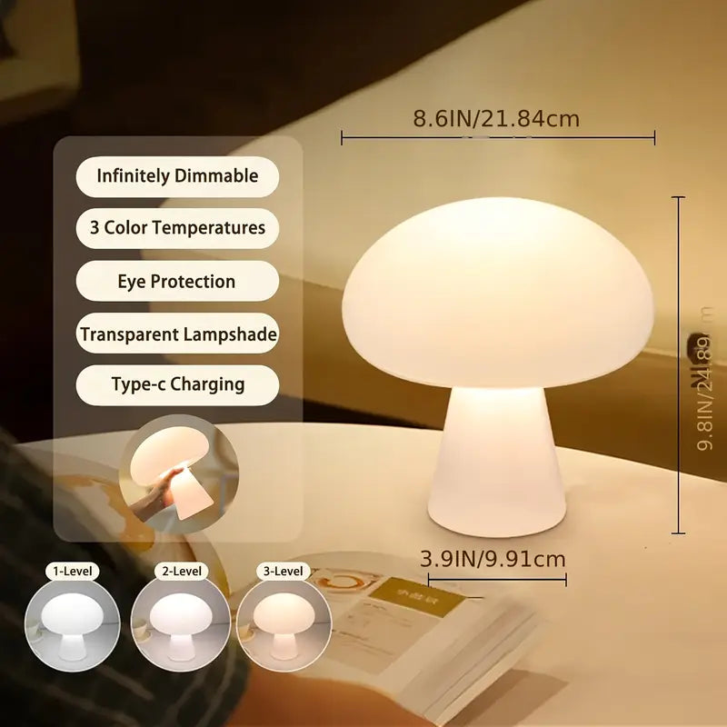 White Medieval Style Plastic Mushroom Lamp