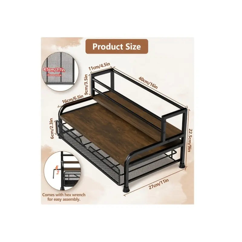 35 K-Cup Countertop Storage Basket, Coffee Capsule and Syrup Organizer Rack