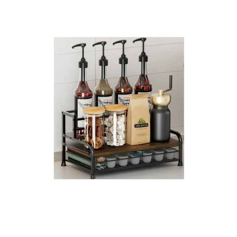 35 K-Cup Countertop Storage Basket, Coffee Capsule and Syrup Organizer Rack