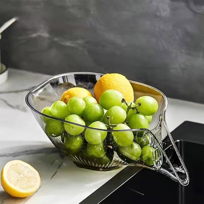 Kitchen Sink Strainer, Multifunctional Draining Basket for Washing Vegetables, Fruits, Pasta (Grey)