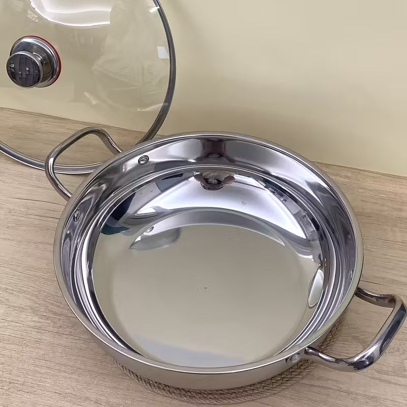 Stainless Steel Soup Pot with Lid and Double Handles