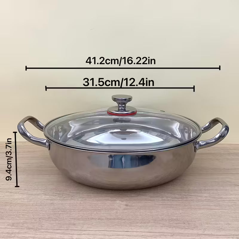 Stainless Steel Soup Pot with Lid and Double Handles