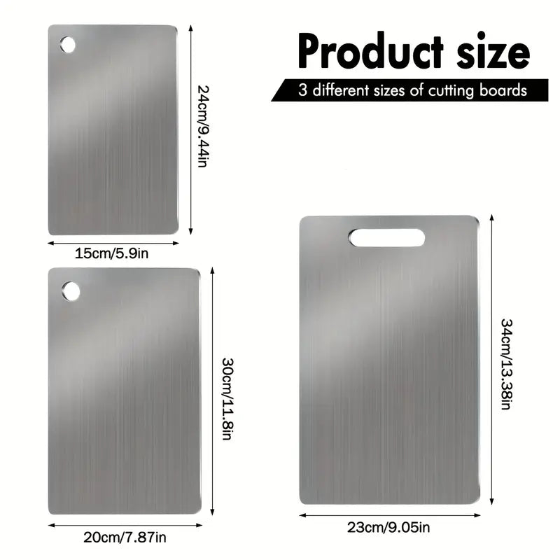 3-Pack Stainless Steel Cutting Boards
