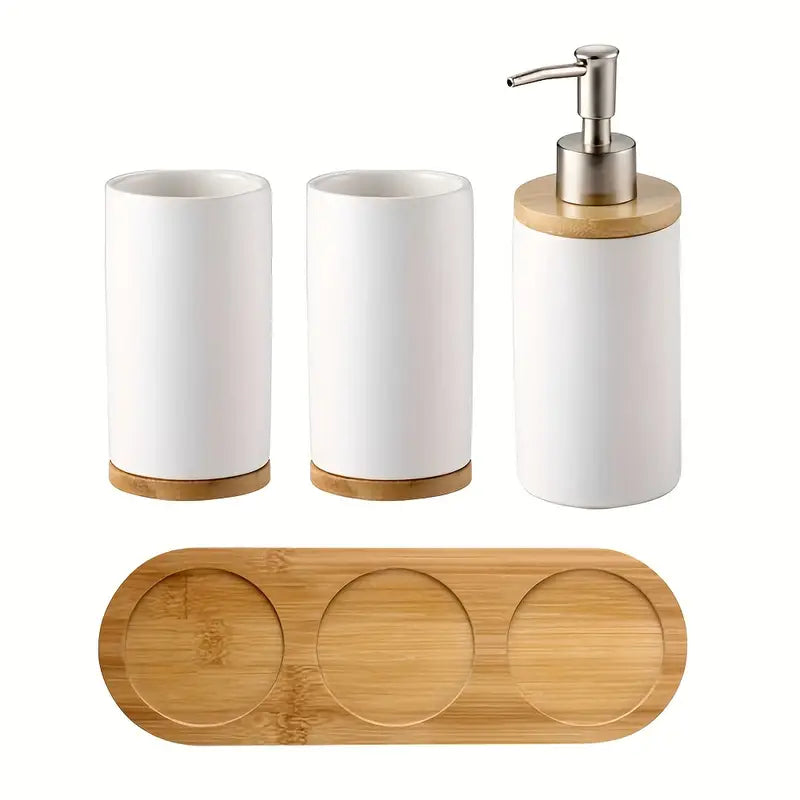 4pcs white ceramic bathroom accessories