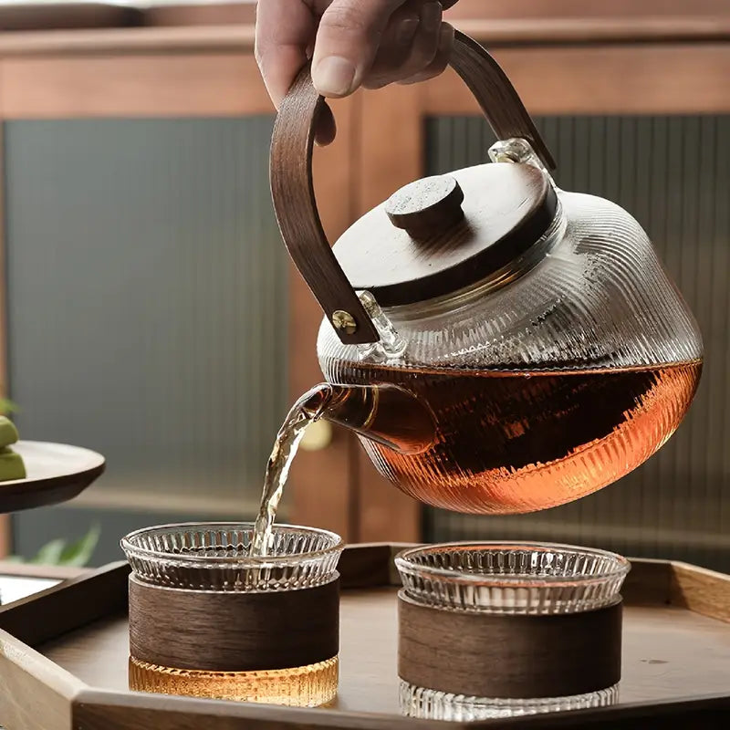 High-end Glass Teapot with Handle