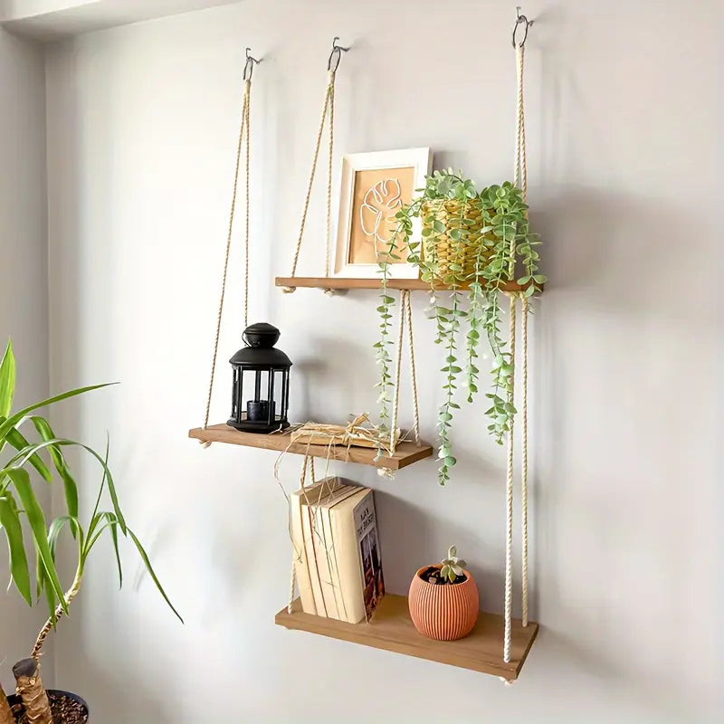 Versatile 3-Tier Wall-Mounted Shelves for Indoors
