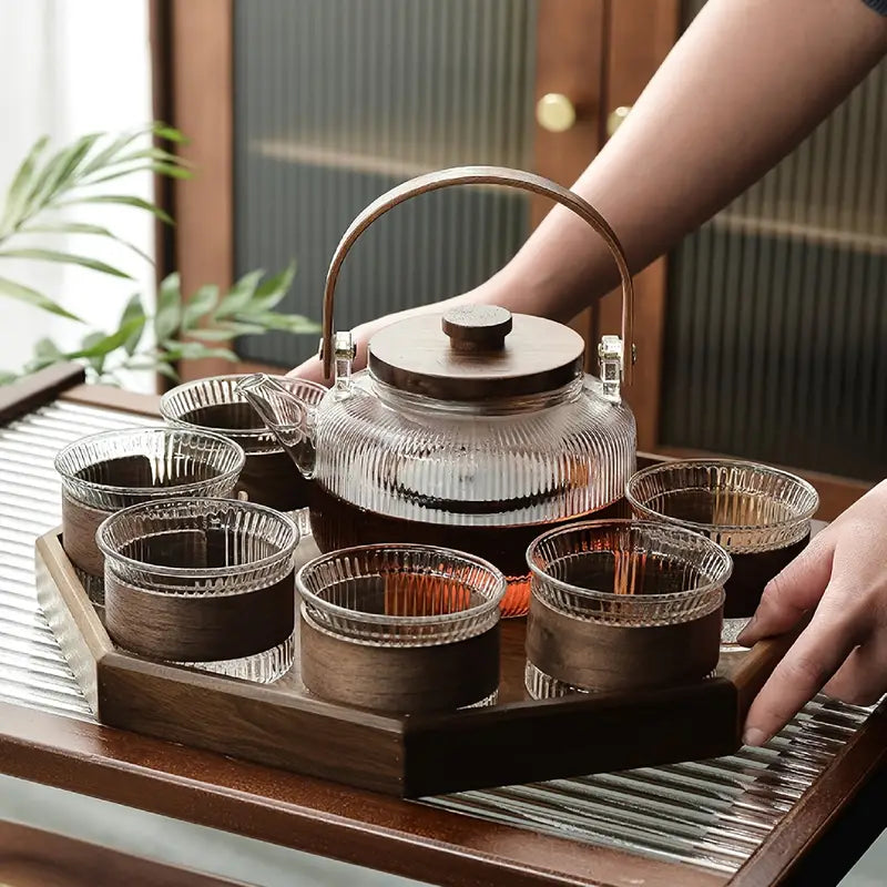 High-end Glass Teapot with Handle