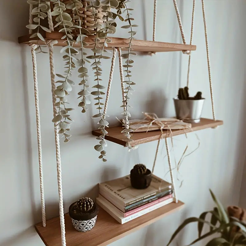 Versatile 3-Tier Wall-Mounted Shelves for Indoors