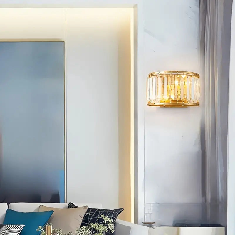 Modern Luxury Elegant Crystal Semi-Circular LED Wall Light