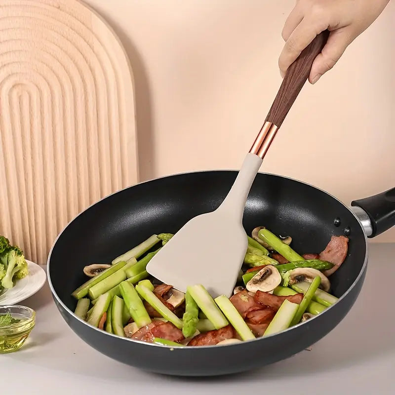 Silicone Wood Grain Cookware Set