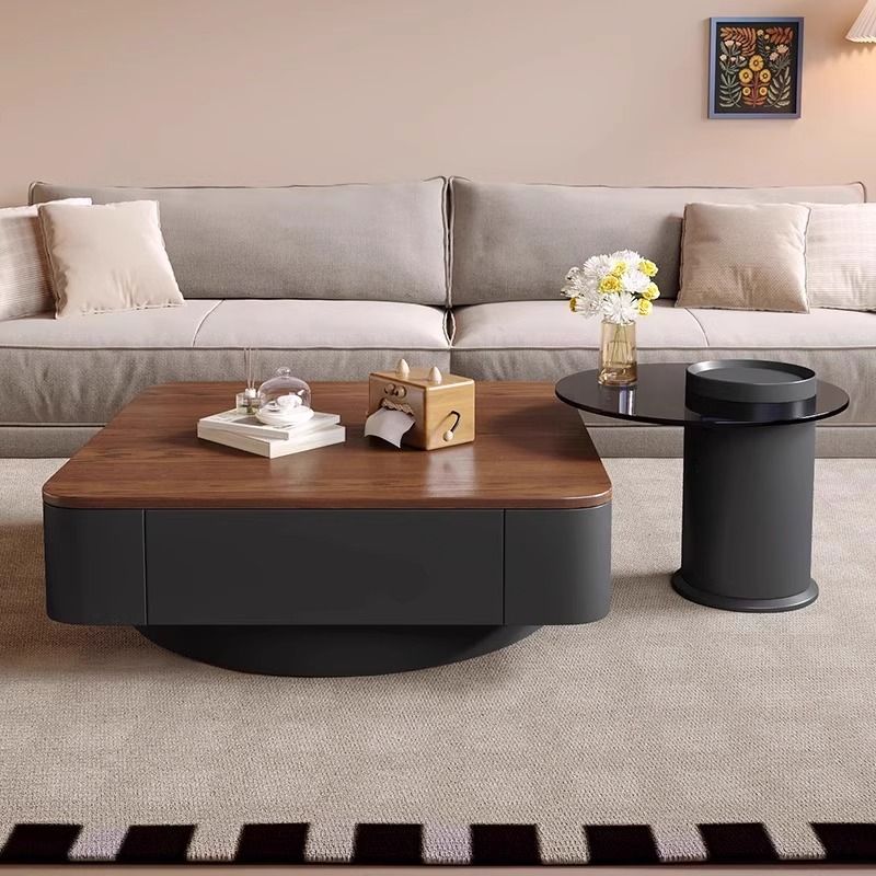 Square Accent Table with 2 Drawers