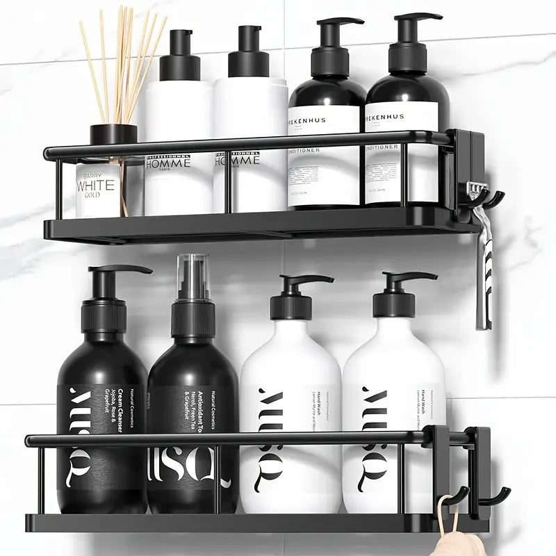 No Drill Wall Mounted Bathroom Shelf