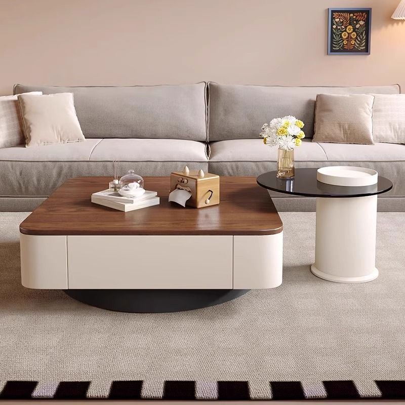 Square Accent Table with 2 Drawers