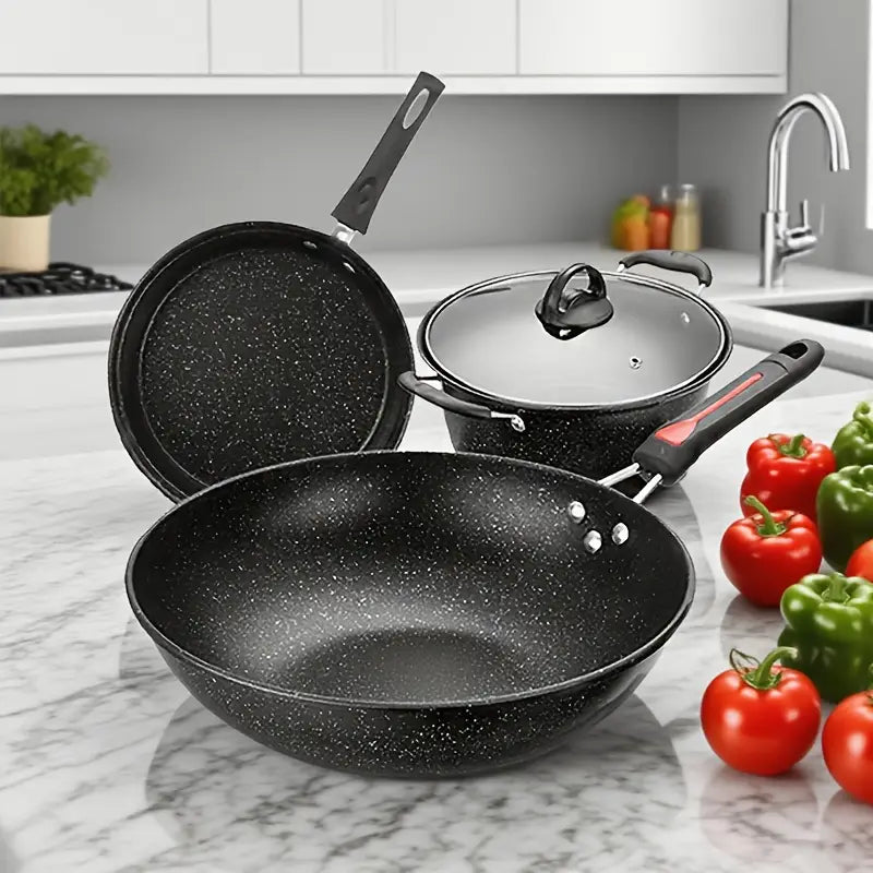 A Set of 4pcs Non-Stick Pan Set