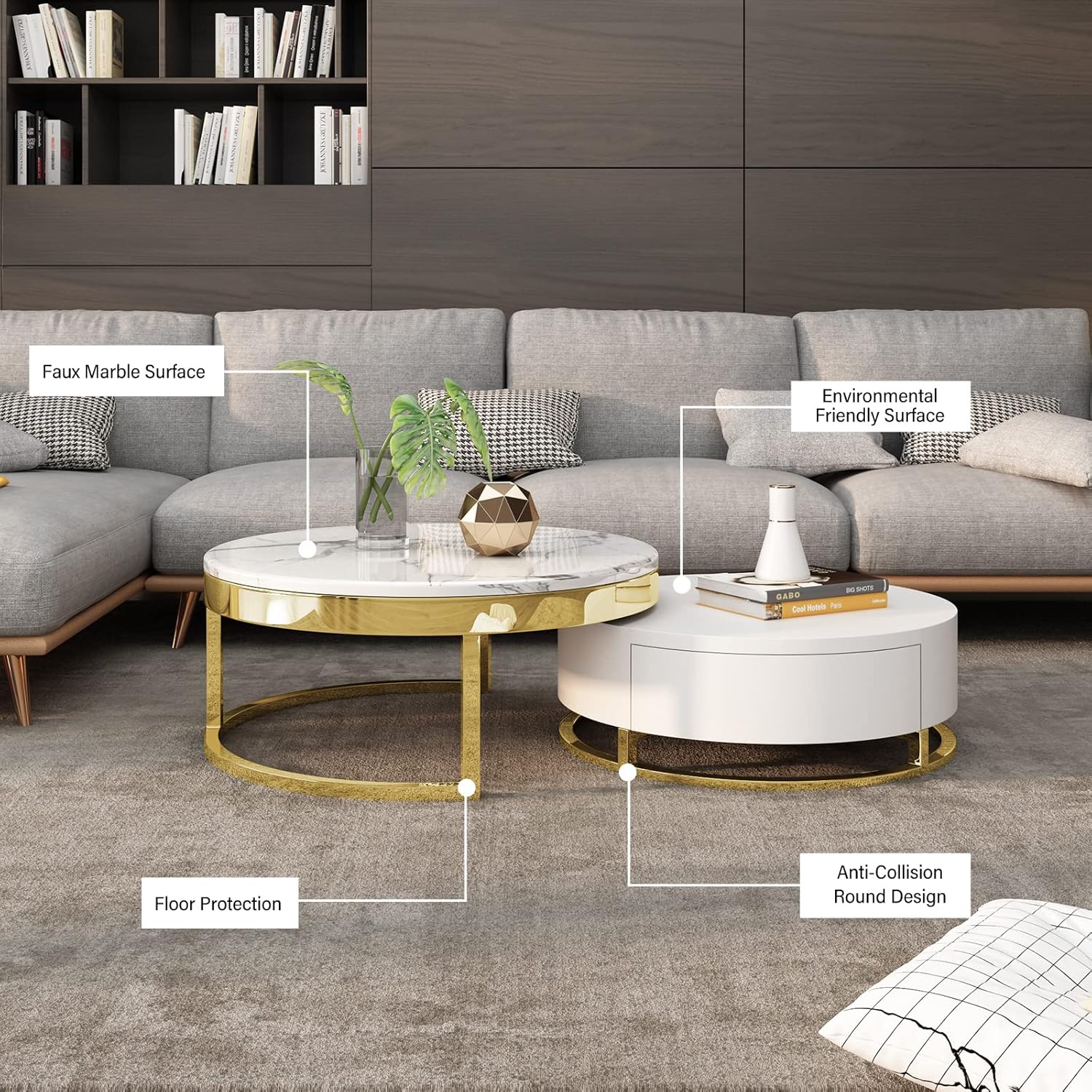 Stella Round Marble Coffee Table