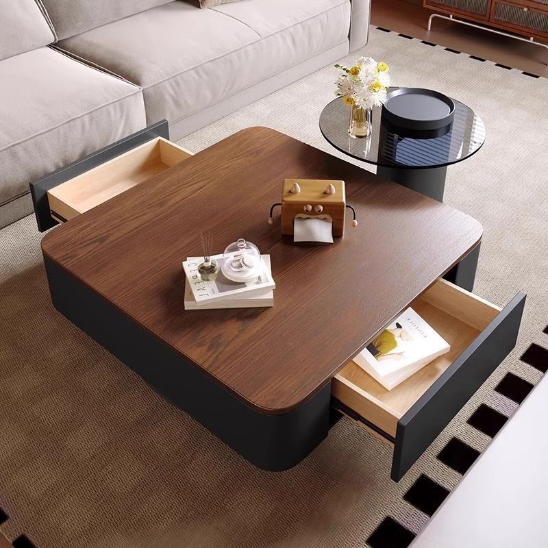Square Accent Table with 2 Drawers