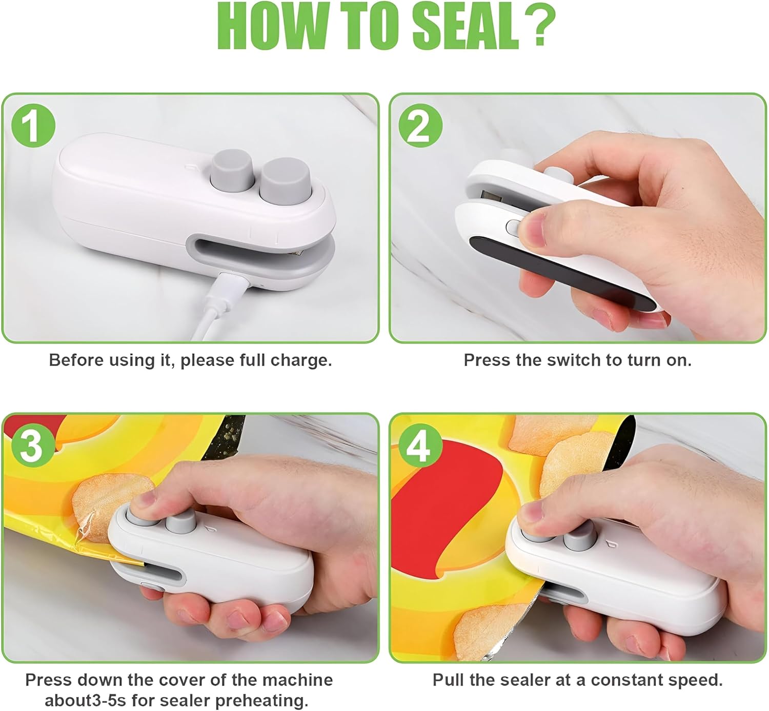 Thermal Bag Sealer with 300mAh Battery