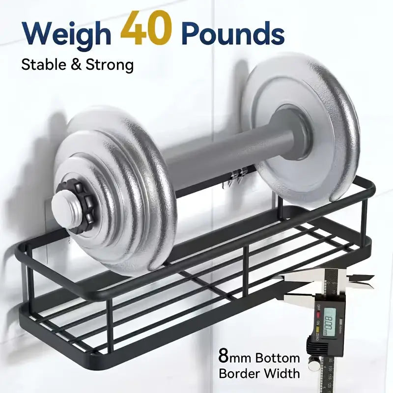 No Drill Wall Mounted Bathroom Shelf