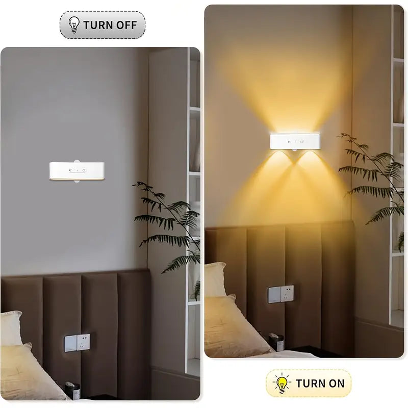 2pcs Wireless Desk Lamp Wireless Dimmable LED Wall Lamps