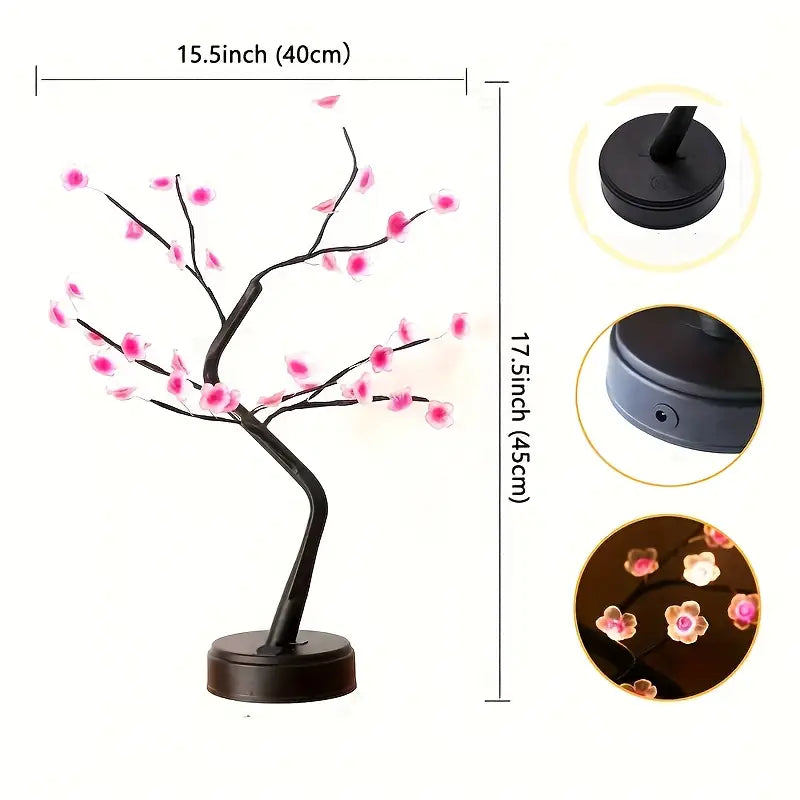 36LED Cherry Blossom Succulent Tree Lamp