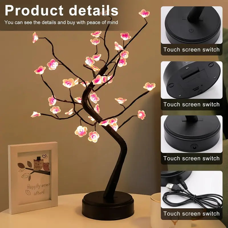 36LED Cherry Blossom Succulent Tree Lamp