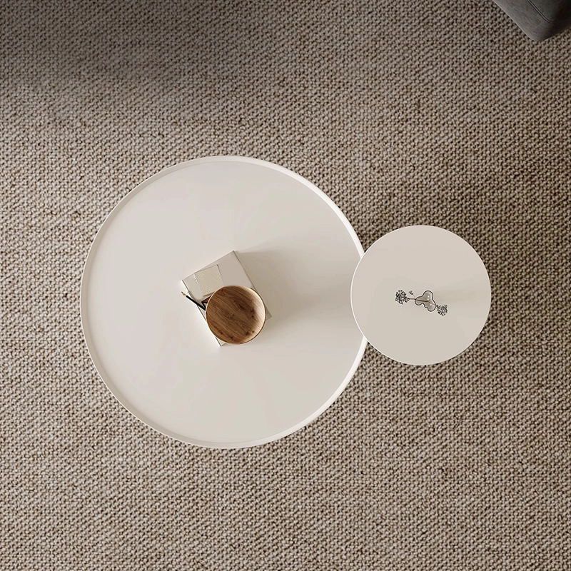 Round Coffee Table with Stainless Steel Pedestal Base