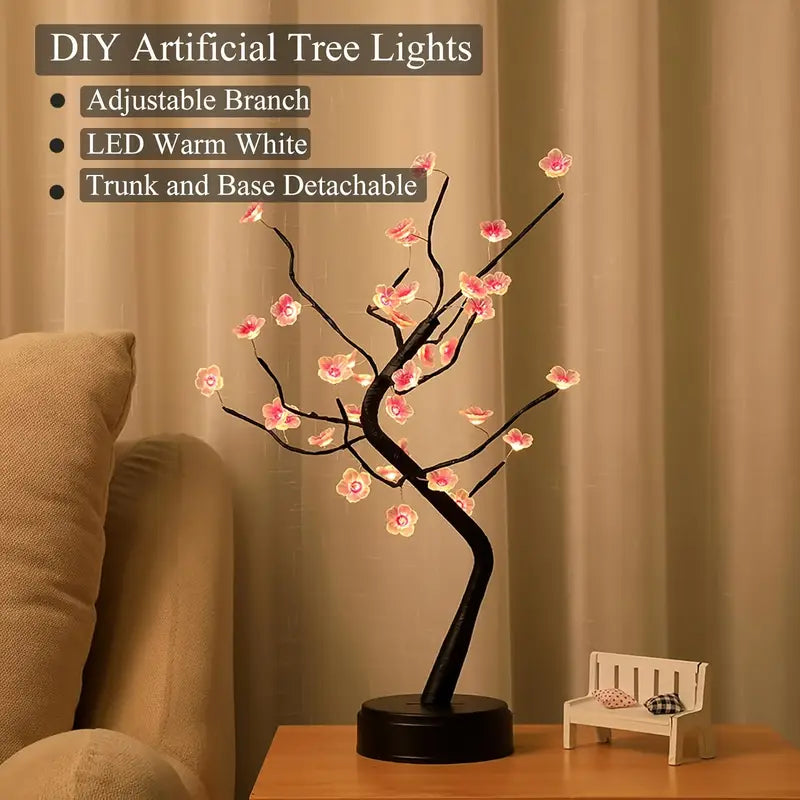 36LED Cherry Blossom Succulent Tree Lamp