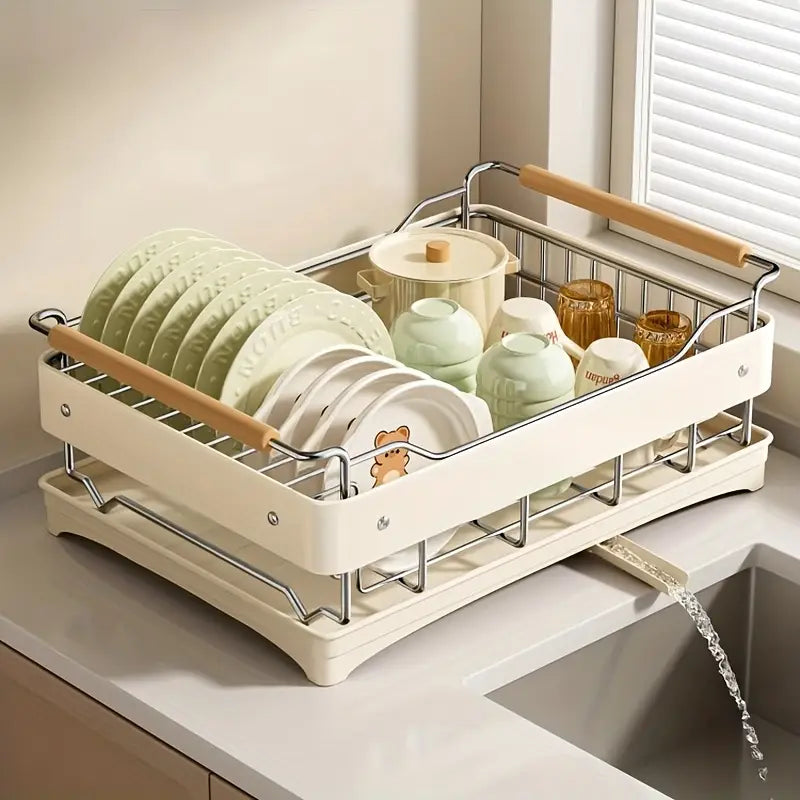 ZHOHO TANT Stainless Steel Dish Drying Rack with Utensil Holder