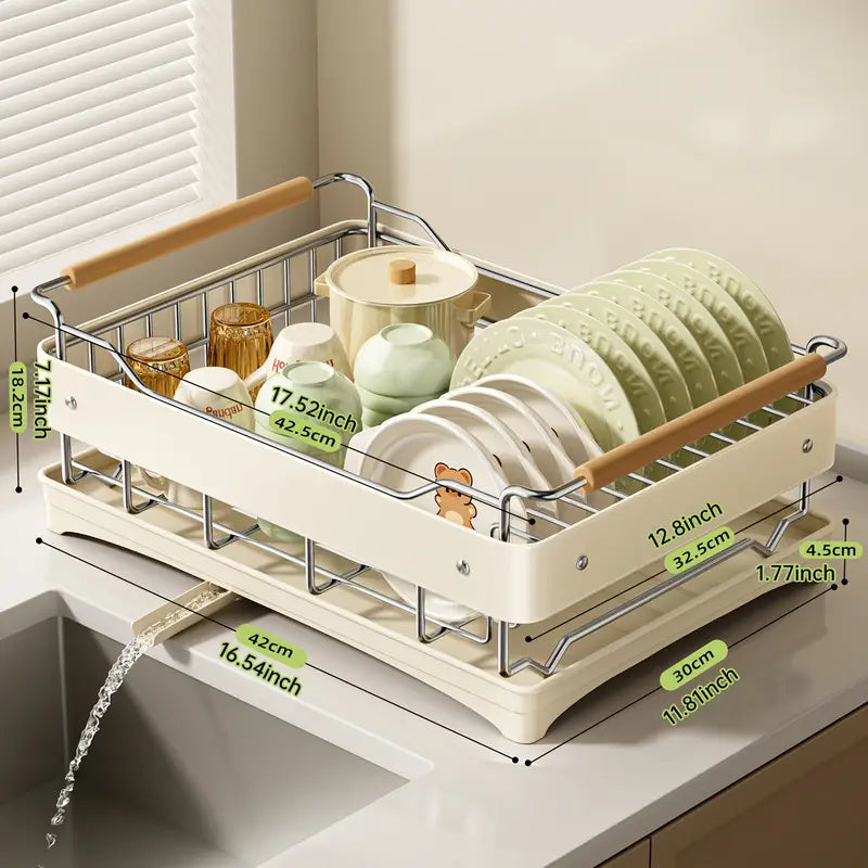 ZHOHO TANT Stainless Steel Dish Drying Rack with Utensil Holder