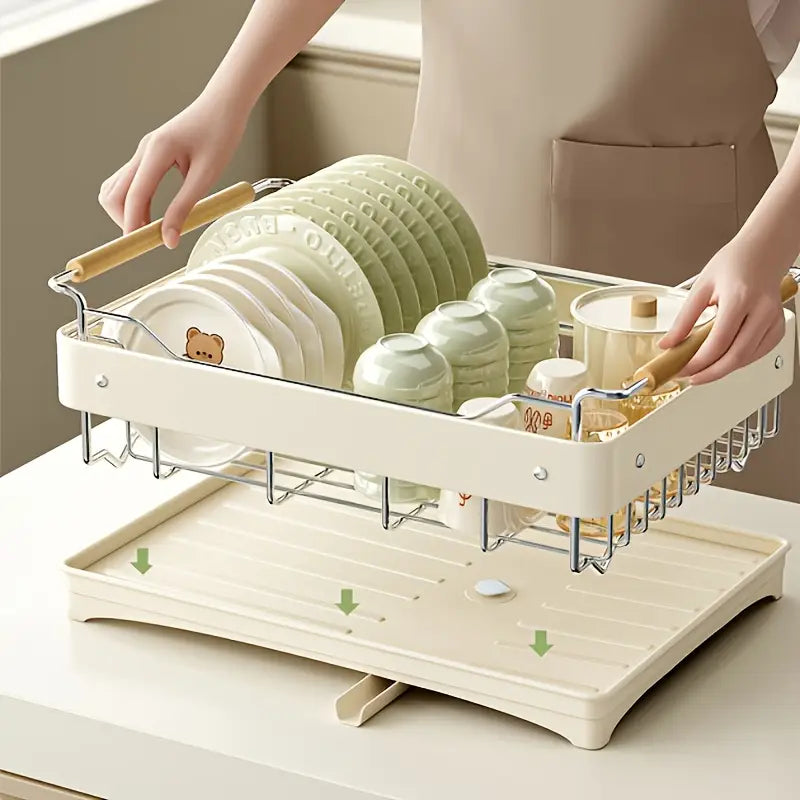 ZHOHO TANT Stainless Steel Dish Drying Rack with Utensil Holder