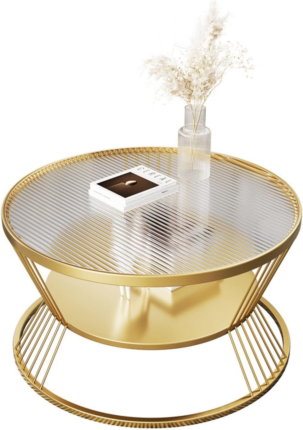 Coffee Table 23.6" 2-Tier Round Coffee Table