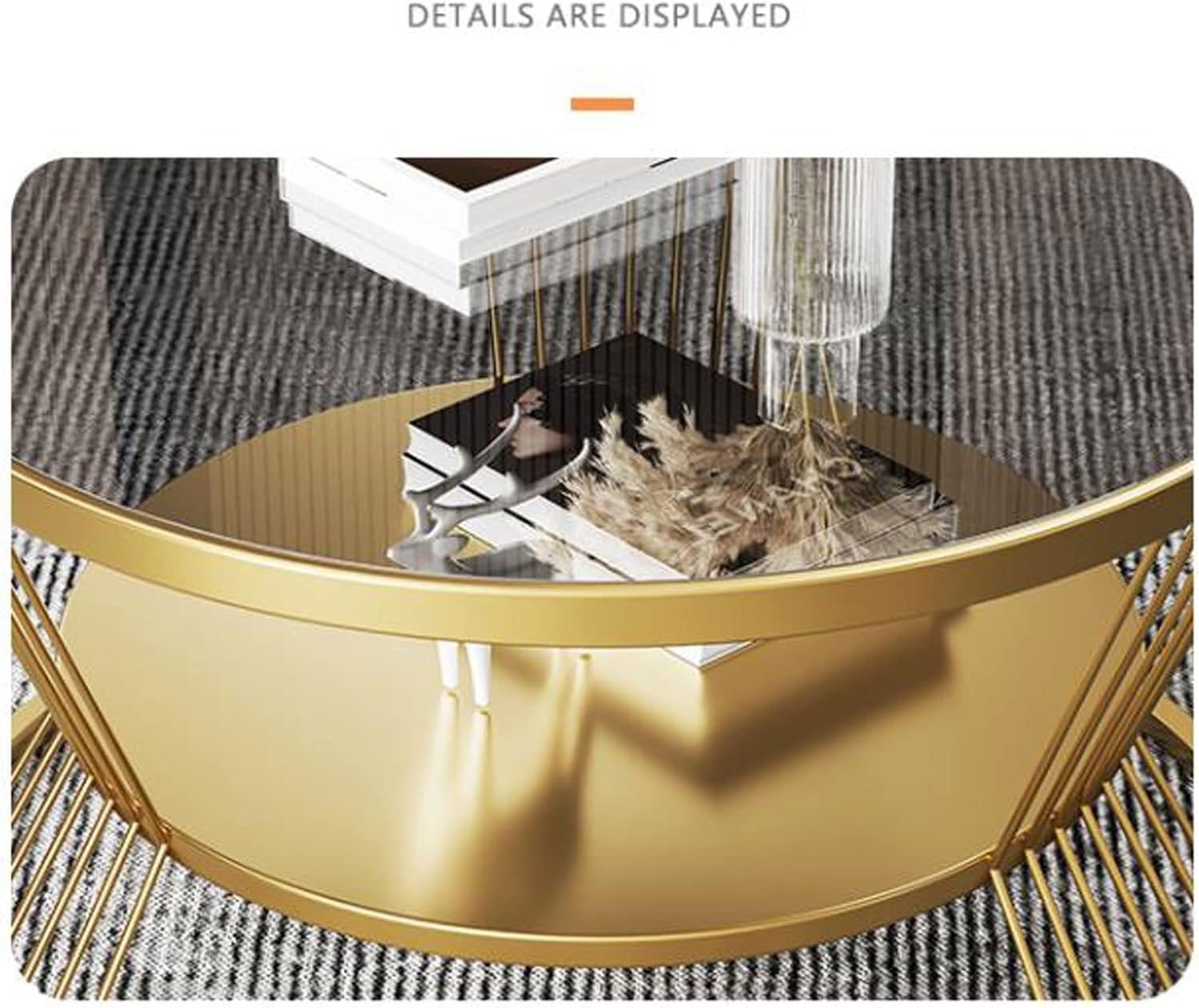 Coffee Table 23.6" 2-Tier Round Coffee Table