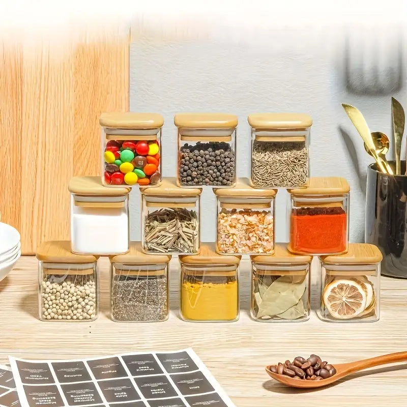 12pcs/set5oz glass spice jar set