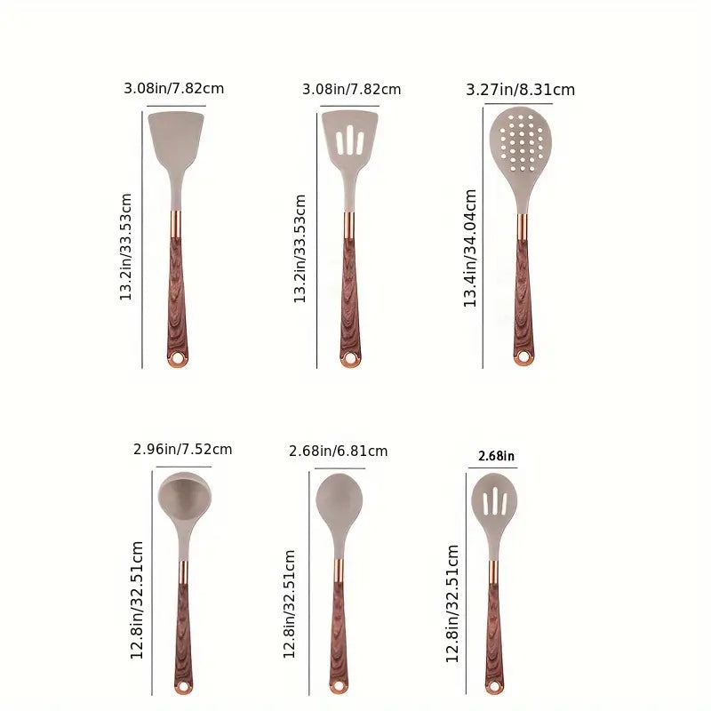 Silicone Wood Grain Cookware Set