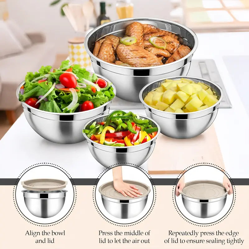 15pcs (6pcs Mixing Bowl + 6pcs Lid + 3pcs Grater)