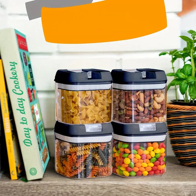 12 black transparent buckle 0.5L square containers