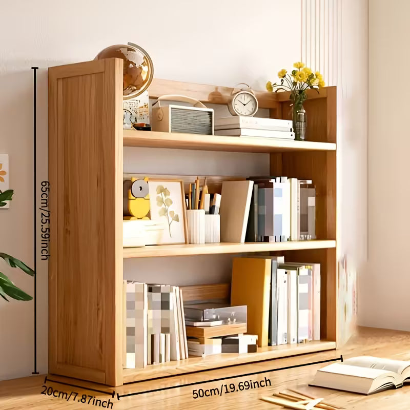 Wooden Multi-Tier Bookshelf with Reinforced Back Panel