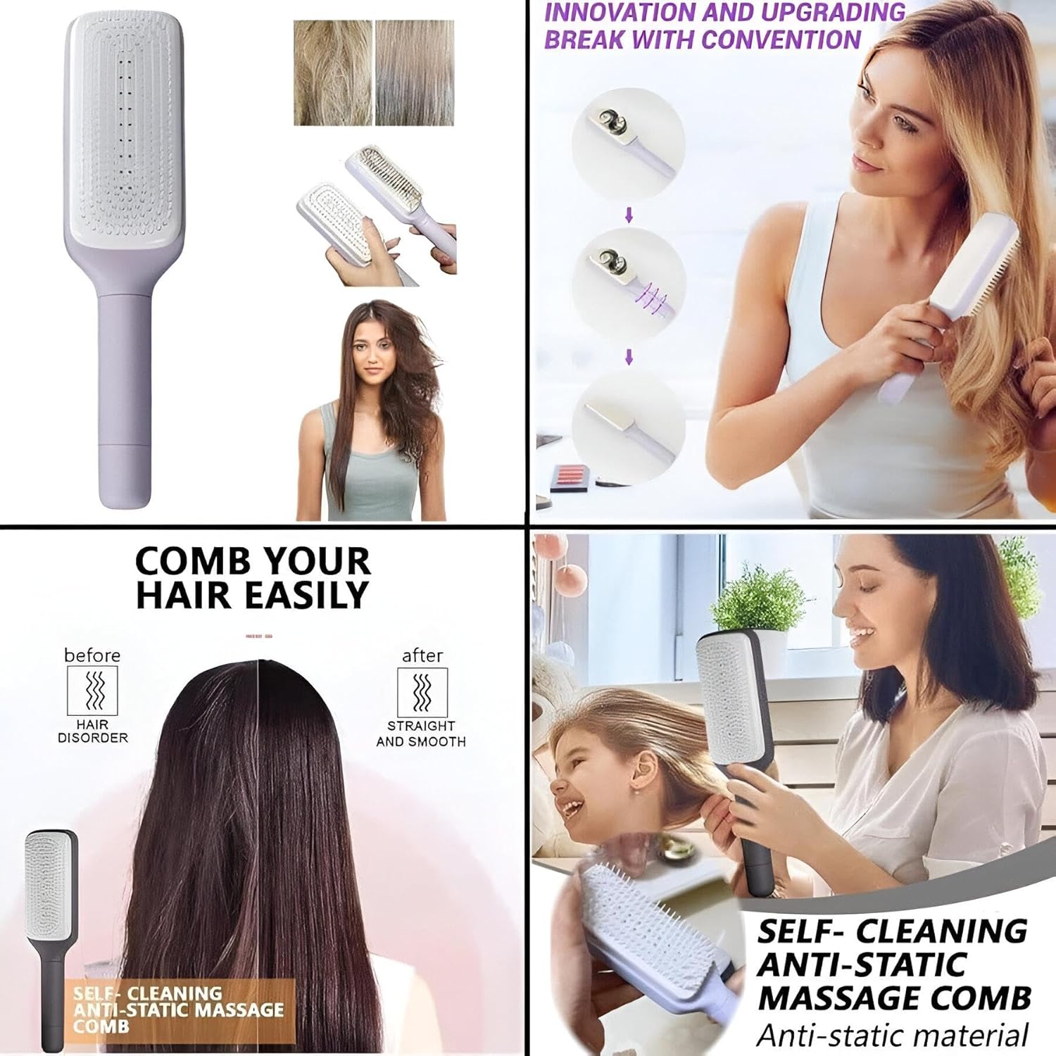Hair Brushing - Transform your hair routine with this self-cleaning