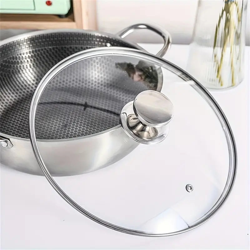 Non-Stick Double-Layer Stainless Steel Honeycomb Grill Pan
