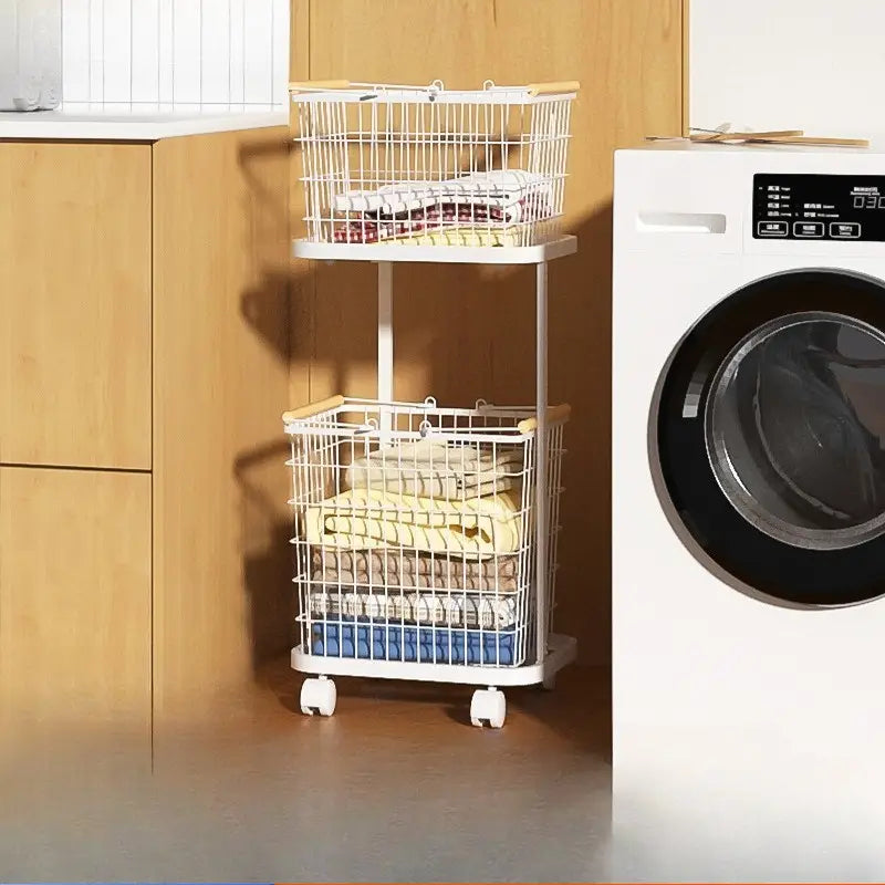 3pcs Heavy-Duty Laundry Basket and Wagon Set